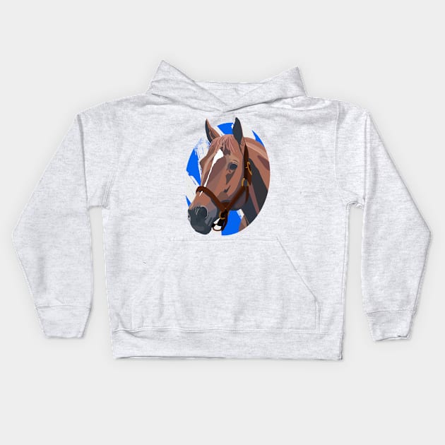 Secretariat Kids Hoodie by theartsyeq